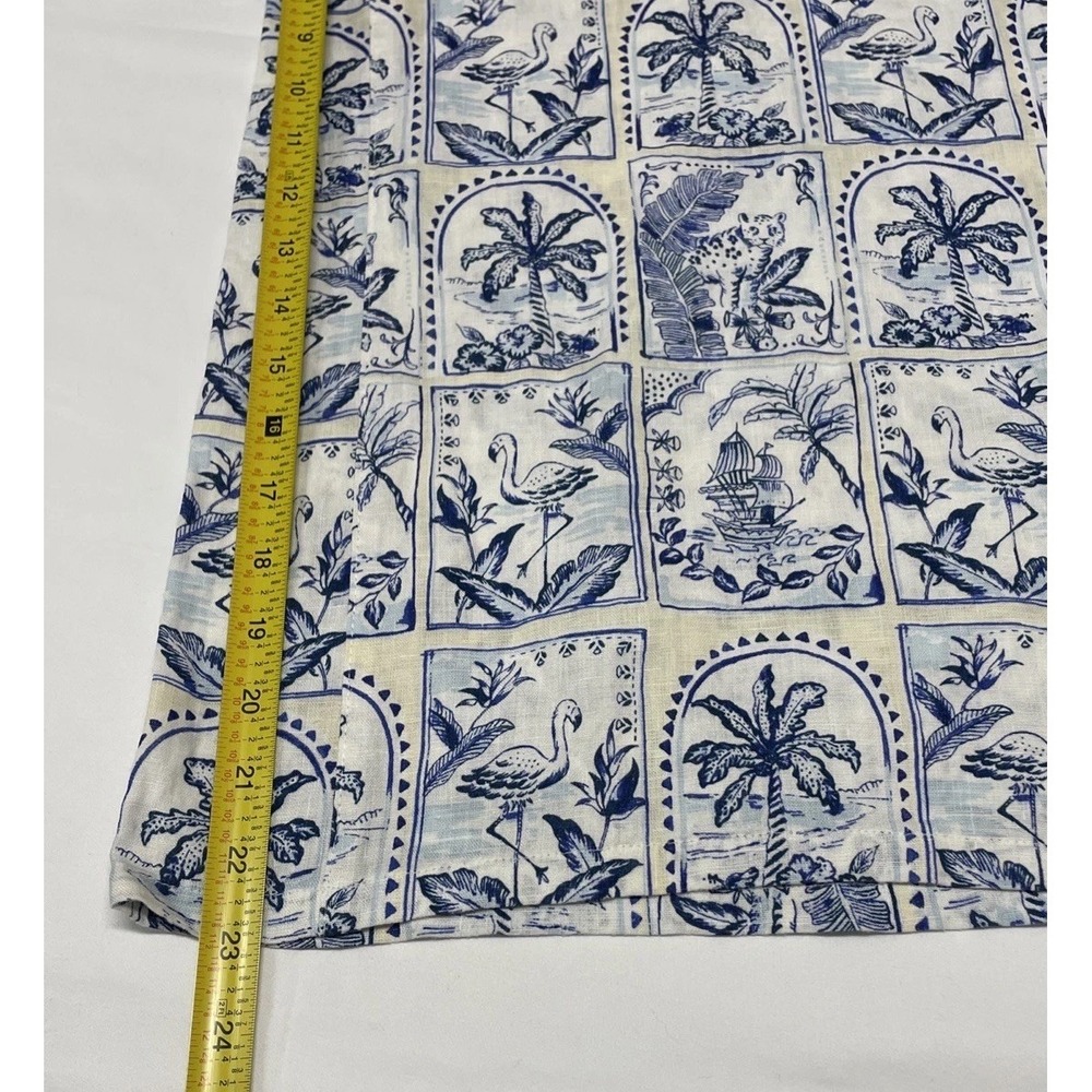 C&C California White & Blue Tile-Print Wide Leg Pants - Picture 4 of 7